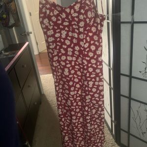 Red flower dress